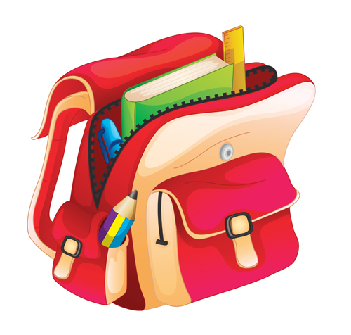 illustration of a school bag on a white